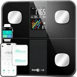 Smart Scale for Body Weight and Fat Percentage, RunSTAR High Accuracy Digital Bathroom Scale with Large Display for BMI Heart Rate 15 Body Composition Analyzer Sync with Fitness App 400lb