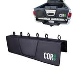 Mid-Size Truck Tailgate Bike Pad by COR Surf | Multi Functional Tailgate Cover for Bikes, Surfboard, SUP's | with Tailgate Flap That Stays Open for Back-Up Camera (Black, Mid-Size)