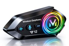 Primate Y12 Bluetooth Motorcycle Helmet Headset – HD Calling and HiFi Music & GPS Support, IP67 Waterproof, Works with Android & iOS, Universal Helmet Compatibility (Y12)