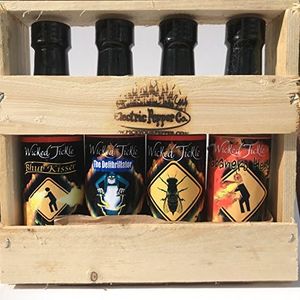 Hot Sauce Gift Set Ghost Pepper Habanero Gift Box 4 Pack +7 free Ghost Peppers Wicked Tickle