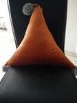 Meaning4 Hand-Made Triangle Flannel Pillow Hanging Pompoms Ball Solid Color