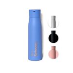 Fles® Schoon - Filter Water Bottle with UV-C Sterilisation Technology - India's First Filter Water Bottle with 7 Layer Insulation, Temp Display & Hydration Reminder (Sky Blue, 500ml)