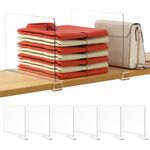 HBlife Shelf Dividers Closet Shelves for Wood Shelves Cabinets and Wardrobe Organizer, Clear Acrylic, Pack of 6