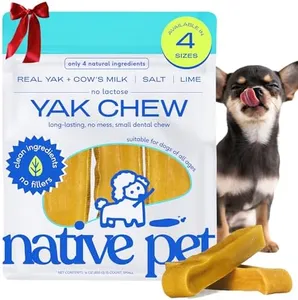 Native Pet Yaks Chews - Long-Lasting Yak Cheese Himalayan Dog Chews - All Natural Dental Chews for Dogs Made with Yak Cheese for Aggressive Chewers - 15 Yak Chews for Small Dogs