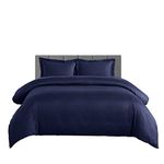 300 Thread Count Stripes Duvet Cover Set 100% Egyptian Cotton with matching pillow). King/California King navy