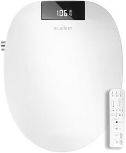 WLJBIDET Bidet Toilet Seat with Remote Control, Electronic Heated Bidet Seat with Adjustable Warm Water and Pressure, Warm Air Drying, Display Screen, Night Light, Slow Closed Toilet Lid, Round