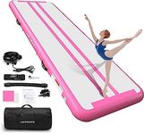 HMTAOLIFE Gymnastics Mat Air Tumble Track, 6.6/10/13/16/20ft Inflatable Training Mat for Kids, Gymnastics Air Mat Tumble Track with Air Pump for Home/Water Fun/Gym/Yoga/Training/Cheerleading