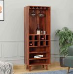 Wood World Bar Cabinet for Home | Rack Hard and Soft Drinks Drawer Storage | Solid Sheesham Wood Bar Cabinets for Living Room | Wine Wisky Scotch All Type Drinks (Honey Finish)