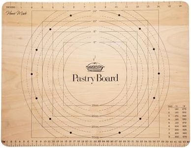 KitchenCraft Home Made Pastry Board with Measurements, Beechwood, Brown, 45 x 35 cm