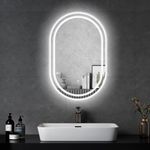 ProPulse Oval LED Bathroom Mirror 50x75CM with Front and Backlight, Dimmable Anti Fog Wall Mirror with 3 Colors, Shatter-Proof, Decor Vanity Mirror