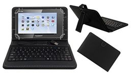 Acm USB Keyboard Case Compatible with TOUCHMATE 7 Tablet Cover Stand Study Gaming Direct Plug & Play - Black