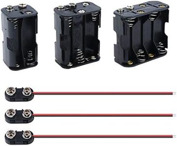 Hilitchi 3Pcs 4/6/8 X 1.5V AA Battery Holder with Standard Snap Connector