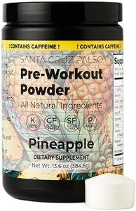 Santa Cruz Paleo Natural Pre Workout Powder, Pineapple, Keto Preworkout Electrolytes with Magnesium, Potassium, L-Citrulline, 150mg Caffeine, Sugar Free Drink Mix for Energy & Hydration, 30 Servings