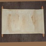 Vintage Blank Paper Scroll Vintage Scroll Paper Wrapped on Wood Rod Long Aged Blank Scroll for Writing, Drawing, Calligraphy (6.5 X 10.5 Inch)