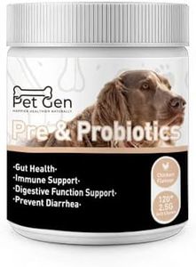 Pet Gen Pre & Probiotic Soft Chews for Dogs - Chicken Flavor -Stress Relief, Immune & Digestive Support, Contains L-tryptophan, Prevents Diarrhea - 120 Chews - Promotes Gut Health & Overall Wellness