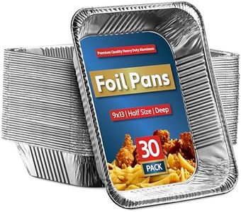 Munfix 30 Pack Aluminum Pans Disposable 9x13 Baking Pan Chafing Trays - Deep Half Size Oven Steam Table Tin Foil Pans - Extra Heavy Duty Foil Pans for Heating, Roasting, Cooking, Storing Food