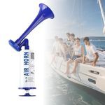 AOLIHAN Pump Air Horn for Safety Airhorns Horn Loud Hand-held Air Horn for Boat Aluminum+ABS Loud Noise Makers for Sporting Events Graduation Parties Aggressive Animals etc. (Handheld Air horn blue)