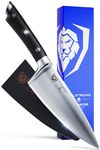 DALSTRONG Chef Knife - 6 inch - Gladiator Series Elite - Forged High Carbon German Steel - Razor Sharp Kitchen Knife - Full Tang - Black G10 Handle - Sheath Included - Chef's Knife - NSF Certified