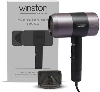 WINSTON Turbo Pro Hair Dryer - 1800W | Quick Drying Blow Dryer with Low Noise, Cool Shot & Overheat Protection - 1 Year Warranty (Black)