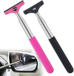 2 PCS Car Side Mirror Squeegee (Black/Pink) – Retractable Car Mirror Wipers, Universal Window Cleaning Equipment, Car Accessories for All Vehicles, Car Window Cleaner, Car Cleaning Kit