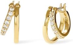 Ana Luisa Toda Double Hoop Earrings in Gold and Silver - 14K Gold Plated and Silver Rhodium Plated Double Hoop Huggie Earrings - Hypoallergenic, Water-Resistant, Tarnish-Free - Women Gift Ideas