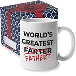 Funny Coffee Mug Worlds Greatest Farter Funny Dad Mug | Best Farter Ever Coffee Cup - Funny Fathers Day Mugs from Son Daughter Kids | Cool Christmas Presents Fun Birthday Gag Gifts (WGF)