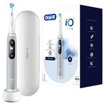 Oral-B iO Series 6 Electric Toothbrush, 5 Cleaning Modes for Dental Care, Magnetic Technology, Display & Travel Case, Gift for Men/Women, Designed by Braun, Grey Opal