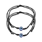 VETAS Handmade Evil Eye Nazar Dhaga Bracelet Adjustable Thread Bracelet Friendship Band for Women and Men Nazar Bracelets (Pack of 2)