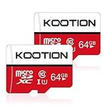 64GB Micro SD Card 2 Pack Ultra Micro SDXC Memory U1 Card Class 10 Micro SD Cards 64GB High Speed TF Card R Flash, C10, U1, 64 GB (2 Pack)