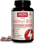 Jarrow Formulas Methyl B-12 500 mcg, Supports Brain Cells and Nerve Tissue, 100 Lozenges