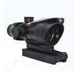 FIRECLUB ACOG Style 4X32 scope True Fiber Red/Green Illuminated Crosshair (Red Chevron Illuminated)