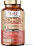 Apigenin - 50mg x 120 Capsules - 98%+ Purity - Optimal Dose for Sleep & Relaxation Support - NAD+ Booster - Grapefruit Source - UK Made - GMP Standards - Zero Additives (120 Count (Pack of 1))