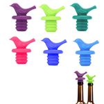 KARP Little Bird Stopper Colorful Reusable Silicone Wine Bottle Stopper, Decorate Wine Outlet Cap, Cute Wine Toppers for Preserver(Assorted Color- 4 Nos)