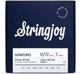 Stringjoy HVY127 7 String Signatures Nickel Electric Guitar Strings (Heavy Bottom Heavy Gauge, 12-72)