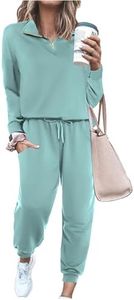 ELESOL Womens Tracksuit Long Sleeve Jogger Sets Zip Pullover Cotton Top and Drawstring Long Pants Set 2 Pieces Outfit