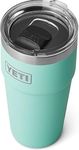 YETI Rambler 20 oz (591 ml) Stackable Cup with Removable Magslider Lid, Stainless Steel Vacuum Insulated Coffee Cup, Seafoam