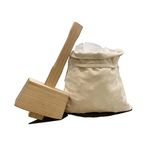 NIUTRIP Ice Mallet and 2Pcs Lewis Bags Set for Ice Crushing-Wooden Hammer and Canvas Bag, Bar Tools, Bartender Kit, Kitchen Accessory