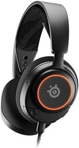 SteelSeries Arctis Nova 3 - Casque de jeu multi-système — Pilotes Haute Fidélité — Son Spatial à 360° — Lumières RVB — Coussinets d’Oreille à Mousse à Mémoire — PC, PS5, PS4, Switch