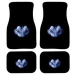 chaqlin Set of 4pcs Car Floor Mats Sets Universal Fit Mat for Car, SUV, Van & Trucks Interior Carpet with Animal Husky Design Car Doormat