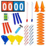 Play Platoon 14 Player Flag Football Deluxe Set - 14 Belts, 42 Flags, 12 Cones & 1 Mesh Carrying Bag for Flag Football