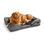 Silentnight Orthopaedic Dog Bed - Cosy Comfortable Pet Bed with Ergonomic Foam Body & Head Support - Super Soft & Sturdy Woven Removable Washable Cover, Non-Slip Base, Large 69x95cm, Grey