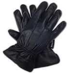 Hand Fellow Men’s Soft Nappa Sheepskin Warm Winter Leather Gloves Fleece Lining Thinsulate Gloves (Large, Black Original)