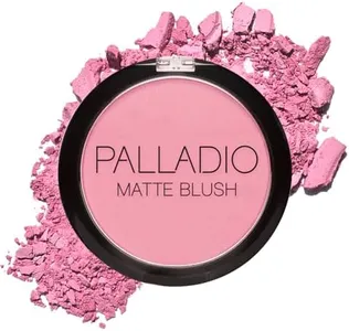 Palladio Matte Blush, Brushes onto Cheeks Smoothly, Soft Matte Look and Even Finish, Flawless Velvety Coverage, Effortless Blending Makeup, Flatters the Face, Convenient Compact, Berry Pink