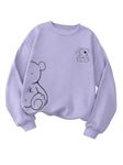 TAGAS Women's Fleece Hooded Neck Regular Fit Sweatshirt (WSS-1-LAVENDER-XXL_Lavender_2XL)