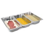 Navaris Breading Trays Set - 3 Medium Stainless Steel Pans for Preparing Bread-Crumb Dishes, Panko, Schnitzel, Coating Fish and Marinating Meat