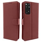 Pikkme Mi Redmi Note 11 / Note 11s Flip Cover | PU Leather Finish | 360 Protection | Wallet & Stand | Strong Magnetic Flip Case for Mi Redmi Note 11 / Note 11s (Brown)