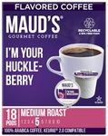 Maud's Huckleberry Coffee (I'm Your Huckleberry), 18ct. Solar Energy Produced Recyclable Single Serve Huckleberry Holiday Flavored Coffee Pods – 100% Arabica Coffee California Roasted, KCup Compatible