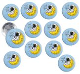 SHUDAUSHI® 12-Pcs Metal Pin Badges for Kids, Carton Theme Badges, Birthday Supplies, Return Gifts for Kids, Accessories, Party Items, Pin Badge Brooch for Kids Party Favor Return Gift (Space light)