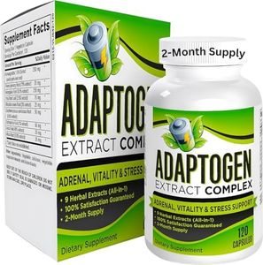 2-Month ADAPTOGEN Blend (All-in-1) Supplement | Synergistic Formula with 9 Herbal Extracts | Energizing Adaptogen Supplements | Natural Adaptogenic Complex | Bulk Savings 60-Day Supply | 120 Capsules