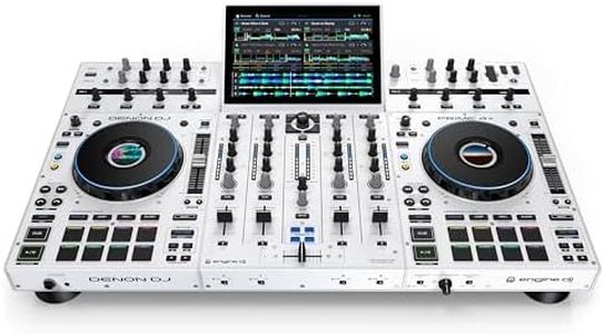 Denon DJ PRIME 4+ WHITE Standalone DJ Controller with Stem Separation on 4 Decks, Wi-Fi Streaming, Drop Sampler Mixer, 10.1" Touchscreen, Light Control